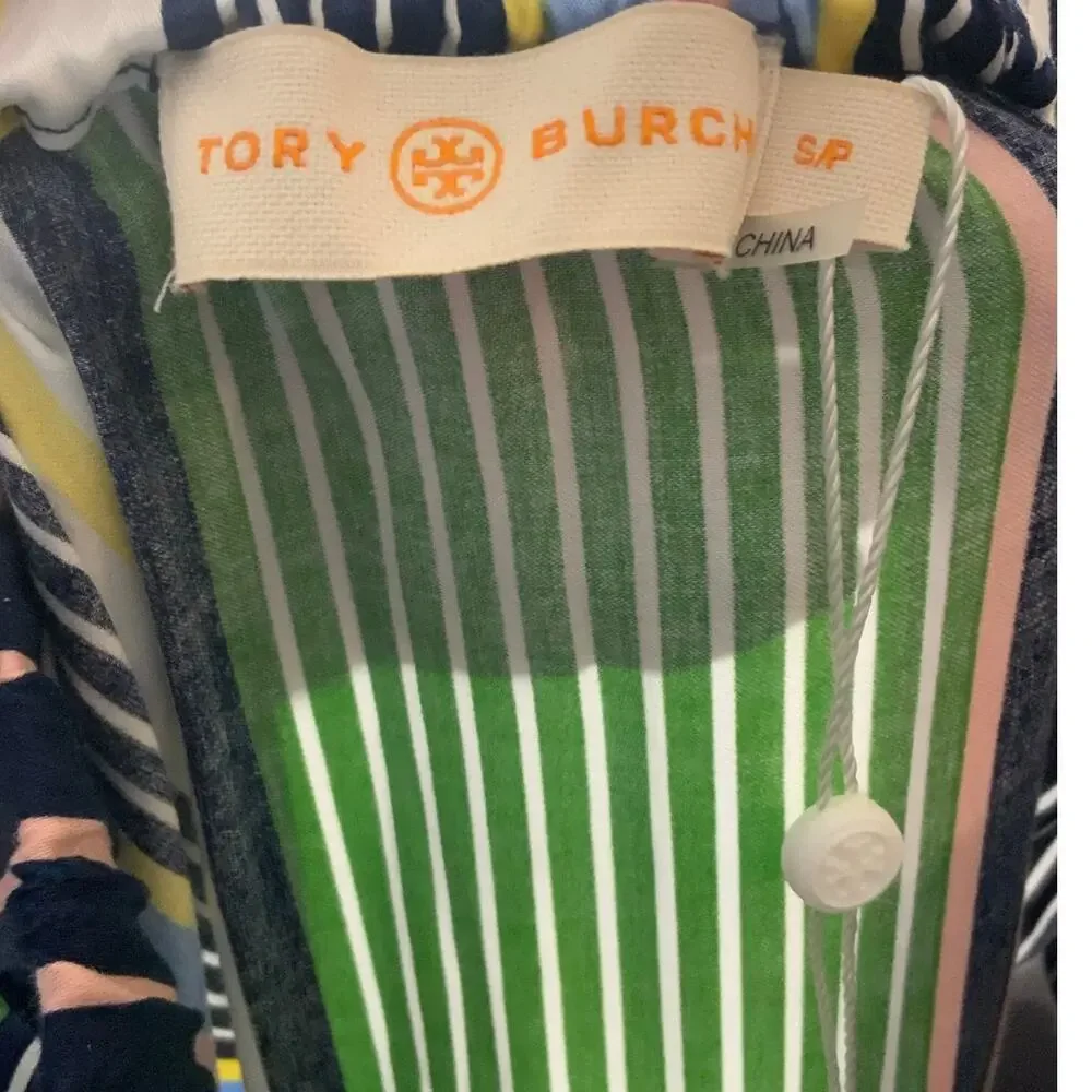 Tory Burch Field Day Stripe cotton Peasant skirt‎ Nwt size small $398